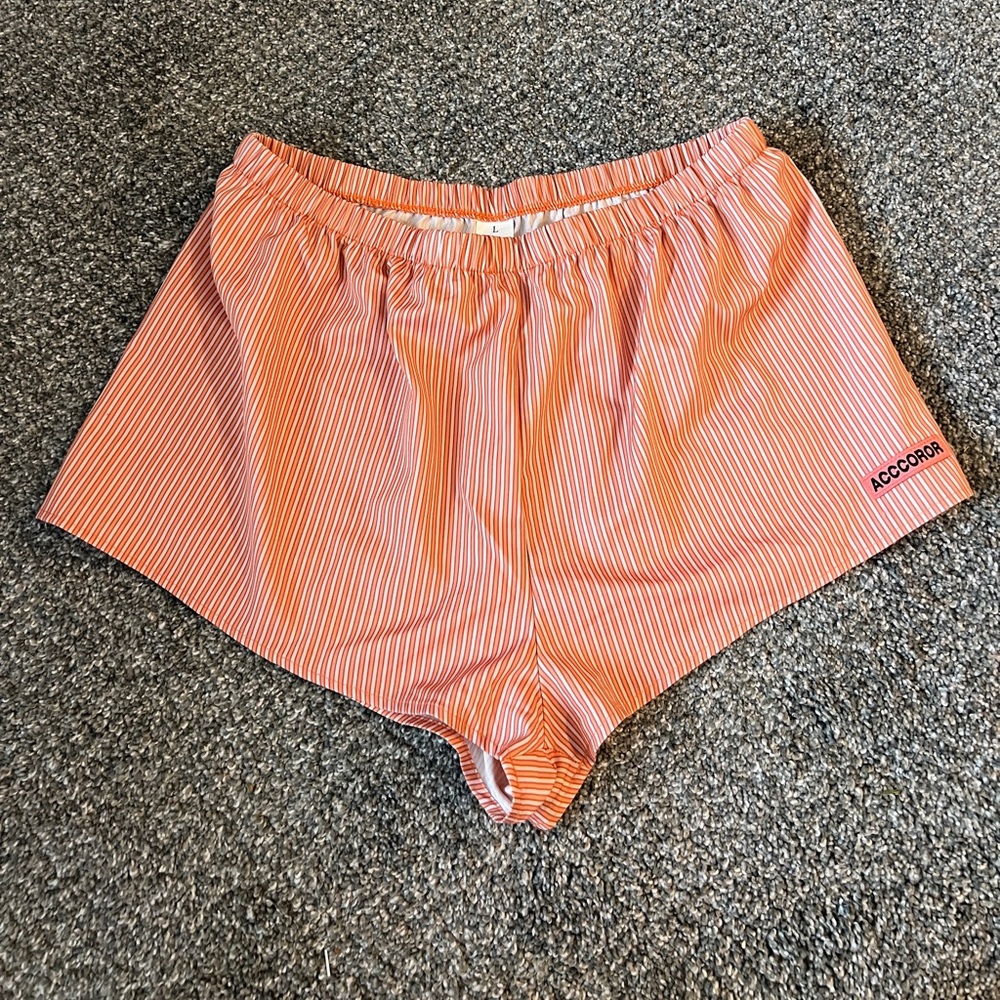 Orange striped shorts